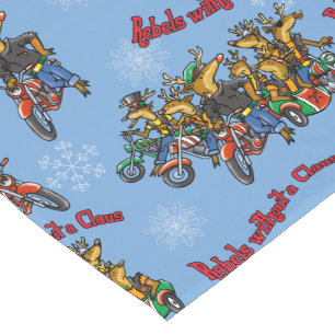 Rebellen ohne Claus Reindeer Holiday Cartoon Kurzer Tischläufer