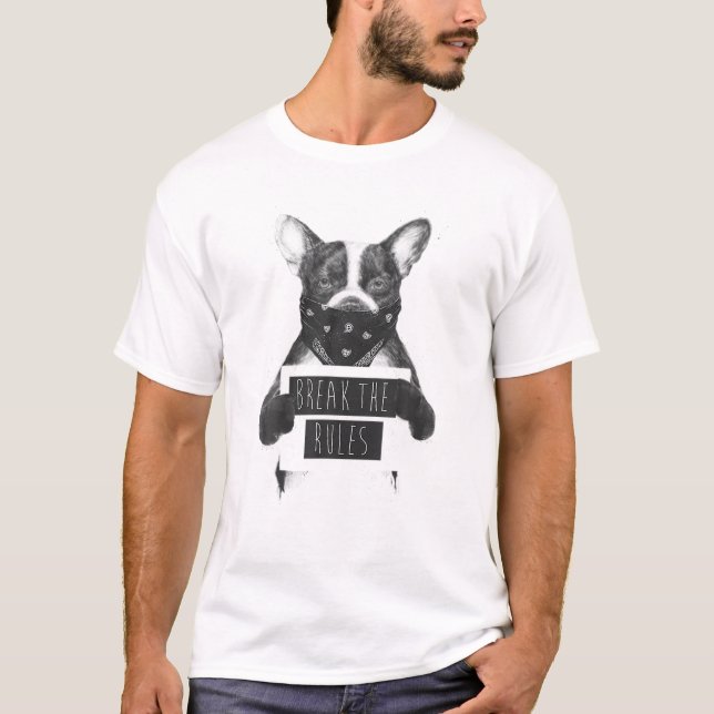 Rebellenhund bricht die Regeln für Bandana-Tierges T-Shirt (Vorderseite)