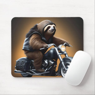 Rebellierendes Faultier: Ein in Leder gekleidetes  Mousepad