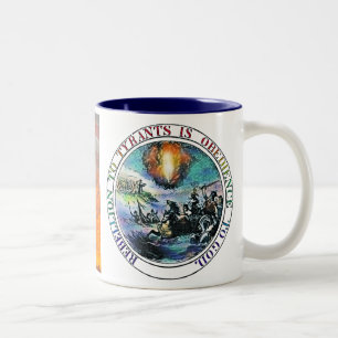 Rebellion gegenüber Tyrannen ist Gehorsam gegenübe Zweifarbige Tasse