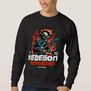Rebellion Revolution Skeleton T-Shirt - Bold Punk  Sweatshirt