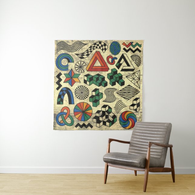 Rebellische Geometrien Wandteppich (Beispiel)