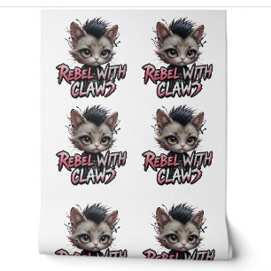 Rebellische Katze mit Krallen Punk Rock Katzenästh Tapete