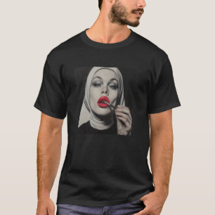 rebellische Nonne mit Lippenstift, rebellische Non T-Shirt