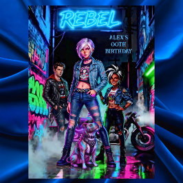 Rebellischer Geburtstags-Graffiti-Motorrad-Gasse-H Einladung