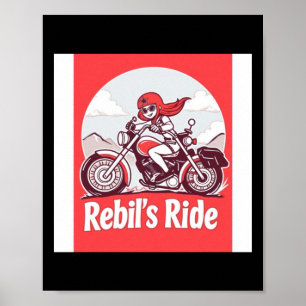 Rebellischer Motorradfahrer Aufkleber Poster