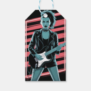 Rebellischer Rockstar: Weibliche Gitarristin in Le Geschenkanhänger