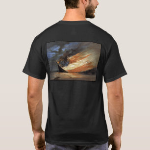 Rebellisches Kriegsschiff der amerikanischen Flagg T-Shirt