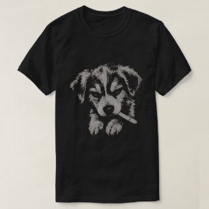 Rebellisches Welpen-mit-Zigarette-T-Shirt T-Shirt