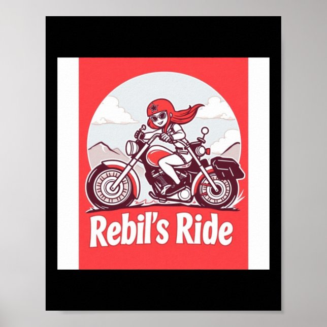 Rebel's Motorcycle Rider Sticker  Poster (Vorne)