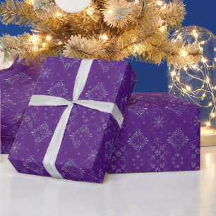Reben Blumen Botanisch Grün Lila Weihnachten Geschenkpapier