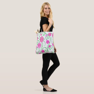 Reben der grünen und rosa Blume Tasche