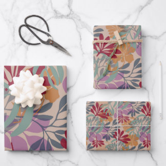 Reben der Überfließenden Freude XL Farbige Botanik Geschenkpapier Set