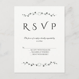 Reben im Herz Hochzeitstich Rsvp Postkarten