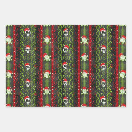 Reben O'Death Christmas Skelettläufe Weihnachtsman Geschenkpapier Set