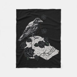 Reben, Schädel und Rose-Keuchhuhn Fleecedecke