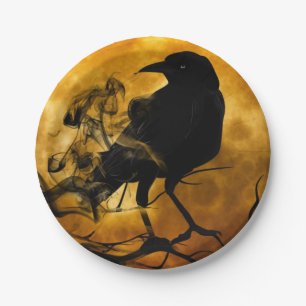 Reben und Erntemond fallen Pappteller