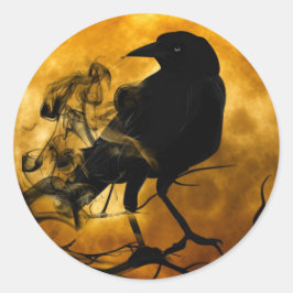 Reben und Erntemond fallen Runder Aufkleber