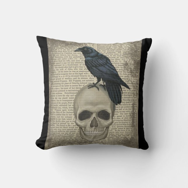 Reben und Schädel, Halloween, gotisch Kissen (Vorderseite)
