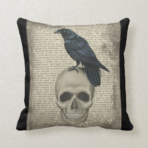 Reben und Schädel, Halloween, gotisch Kissen