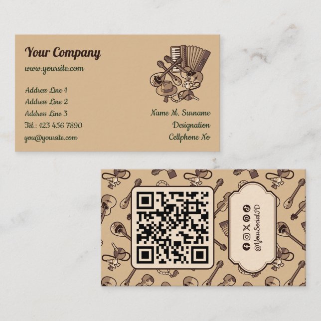 Rebetiko Icon Business Card Visitenkarte (Vorne/Hinten)
