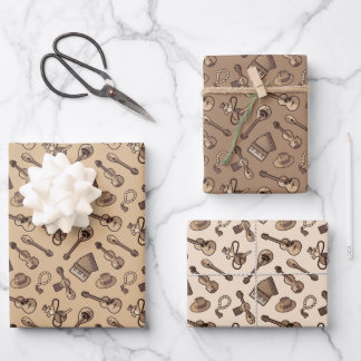Rebetiko Muster Wrapping Paper Sheets Geschenkpapier Set