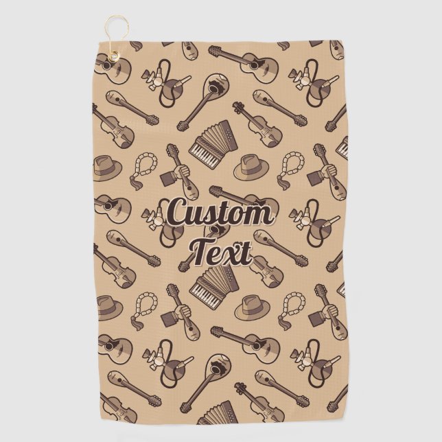 Rebetiko Pattern Golf Towel Golfhandtuch (Vorderseite)