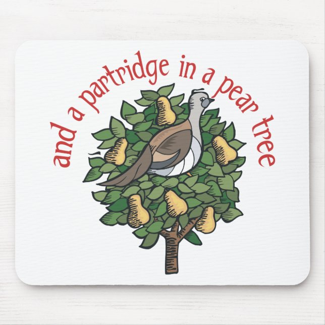 Rebhuhn in einem Birnen-Baum Mousepad (Vorne)