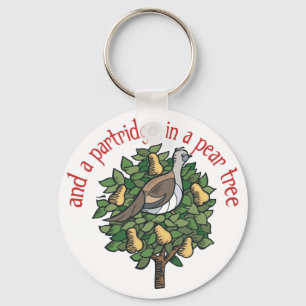 Rebhuhn in einem Birnen-Baum Schlüsselanhänger