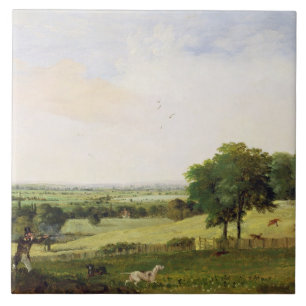 Rebhuhn-Schießen (Öl auf Millboard) Fliese