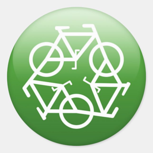 ReBicycle Green Runder Aufkleber (Vorderseite)
