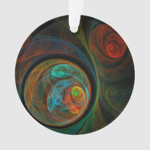 Rebirth Blue Abstrakt Art Acrylic Circle Ornament