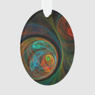 Rebirth Blue Abstrakt Art Acrylic Oval Ornament