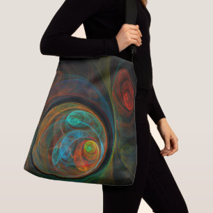 Rebirth Blue Abstrakt Art Cross Body Tragetaschen Mit Langen Trägern