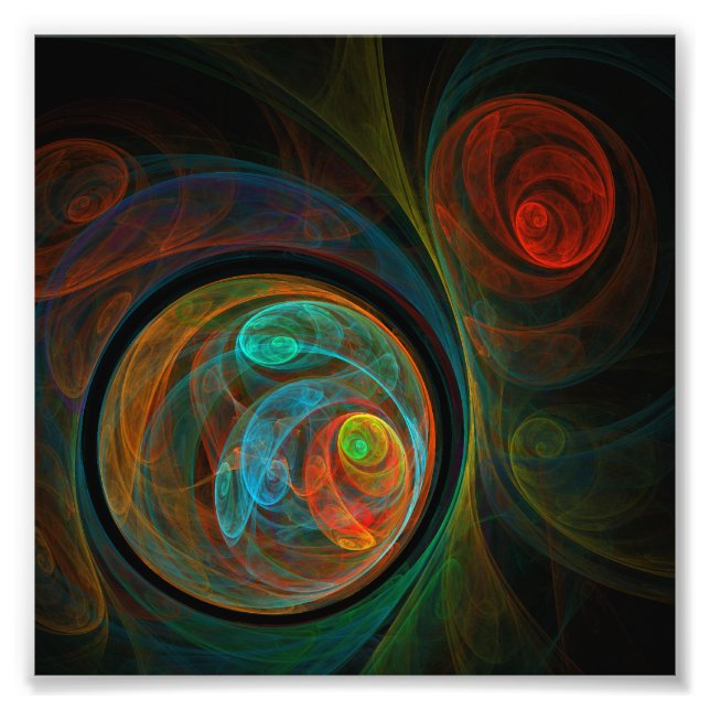 Rebirth Blue Abstrakt Art Foto Print (Vorne)
