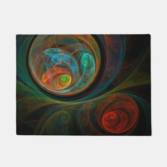 Rebirth Blue Abstrakt Art Fußmatte (Vorderseite)