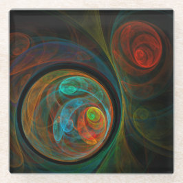 Rebirth Blue Abstrakt Art Glasuntersetzer