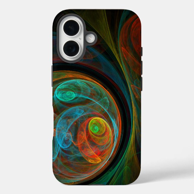 Rebirth Blue Abstrakt Art iPhone 16 Hülle (Rückseite)