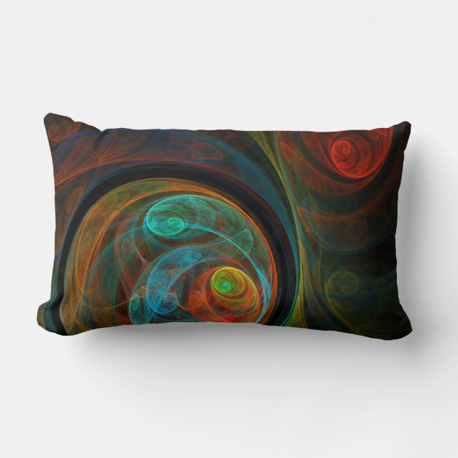 Rebirth Blue Abstrakt Art Lumbar Pillow Lendenkissen (Vorderseite)
