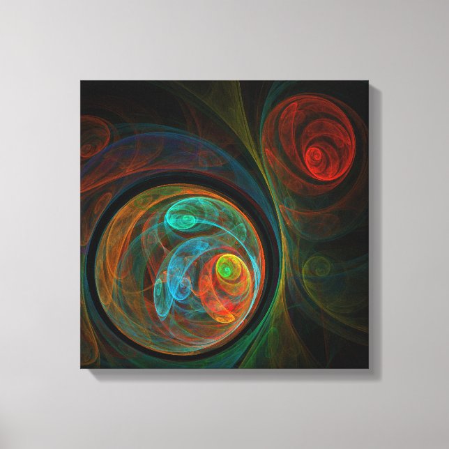 Rebirth Blue Abstrakt Art Quad Canvas Print Leinwanddruck (Vorderseite)