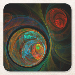 Rebirth Blue Abstrakt Art Rechteckiger Pappuntersetzer