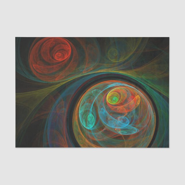 Rebirth Blue Abstrakt Art Seidenpapier (Vorderseite)