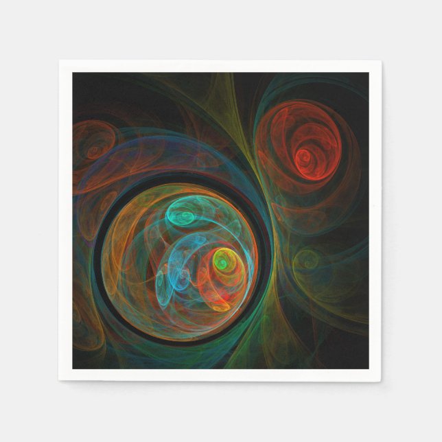 Rebirth Blue Abstrakt Art Serviette (Vorderseite)