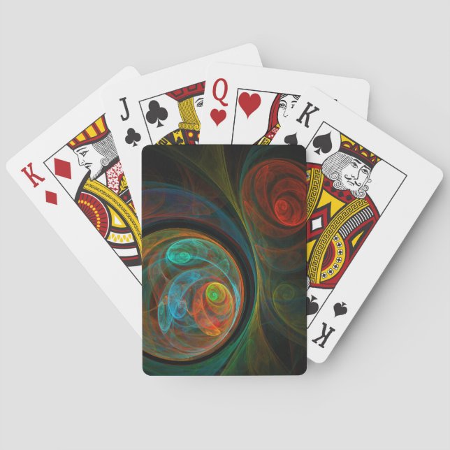 Rebirth Blue Abstrakt Art Spielkarten (Rückseite)