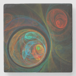 Rebirth Blue Abstrakt Art Steinuntersetzer