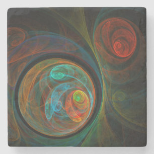 Rebirth Blue Abstrakt Art Steinuntersetzer