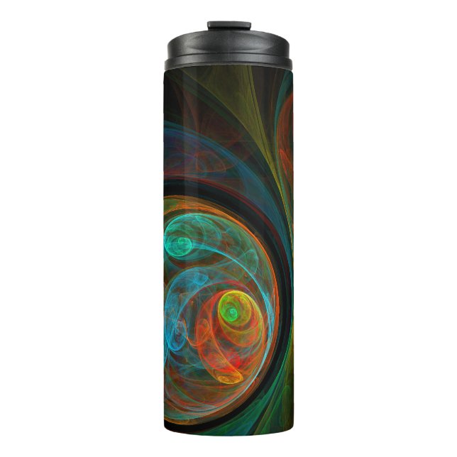 Rebirth Blue Abstrakt Art Thermosbecher (Vorderseite)