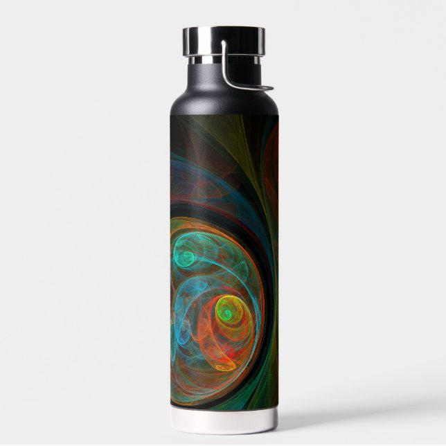 Rebirth Blue Abstrakt Art Trinkflasche (Links)