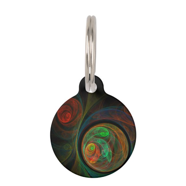 Rebirth Green Abstract Art Runde Tiernamensmarke (Vorderseite)