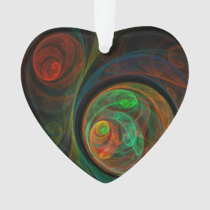Rebirth Green Abstrakt Art Acrylic Heart Ornament